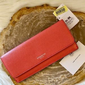 COACH Slim Profile Saffiano Leather Wallet - NWT